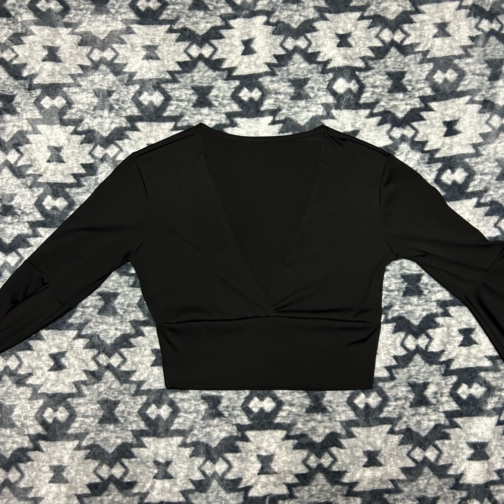 SHEIN Black V-Neck Blouse